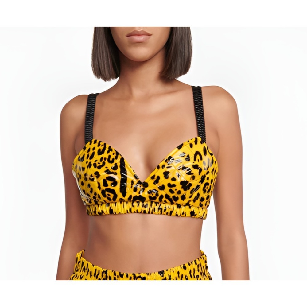 Women's XS Dolce & Gabbana Leopard Print Crop Top Bralette New w/ Tags $600+!